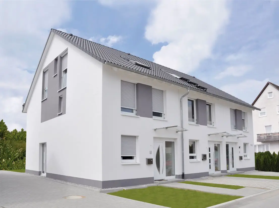 Frontansicht als Beispiel -- Statt Wohnung: Doppelhaushälften / Reihenhäusern (136/145 m² Wfl.) in schöner Lage von SASBACH!