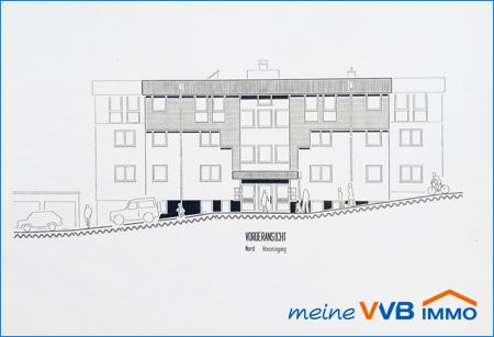 Vorderansicht -- Moderne Neubauwohnung 3 ZKB mit Balkon, GWC, Abstr. und Stellplatz in Wadgassen-Werbeln