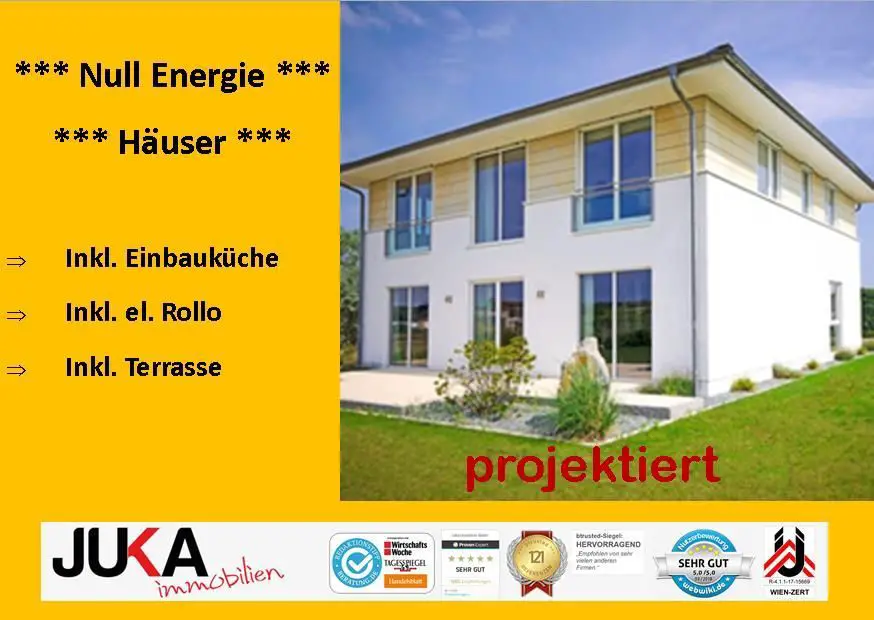 Juka Immobilien Bank- und Immo -- ***NULL-ENERGIE-HAUS ***, inkl. Küche, el. Rollo, Terrasse***Mietkauf ab...