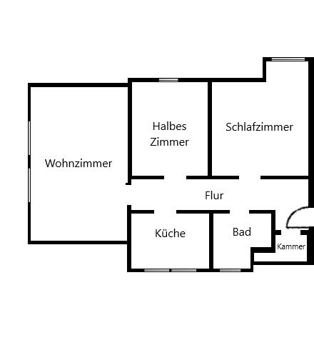 Grundriss Räume -- 2,5 Dachgeschoss-Wohnung mit WG-Potenzial Uni-Nähe, in St. Jürgen, OTTO STÖBEN Immobilien