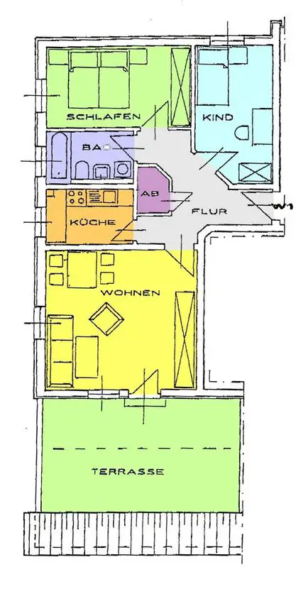 Grunriss 2 Kraker 12 -- schicke 3-Zimmer Wohnung mit Dachterrasse