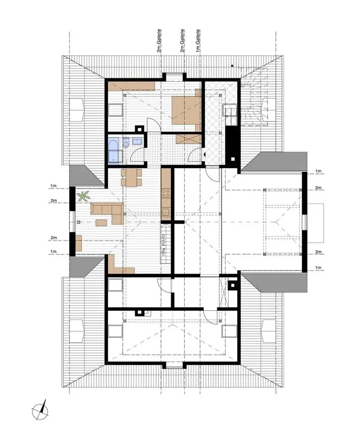 Grundriss -- Dachgeschoß-Galerie-Wohnung