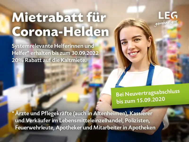 Mietrabatt für Corona-Helden -- So viel Raum, ein Traum!