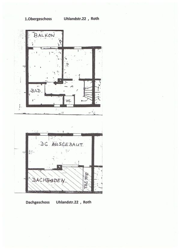 1Obergeschoss und Dachgeschoss -- Doppelhaushälfte in bevorzugter, zentraler und ruhiger Lage in Roth mit Garten