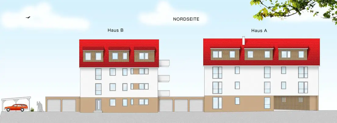 Nordseite -- Großzügige, familienfreundliche 5 1/2 Zimmer ETW (B1) im EG mit West-Terrasse und Gartenanteil
