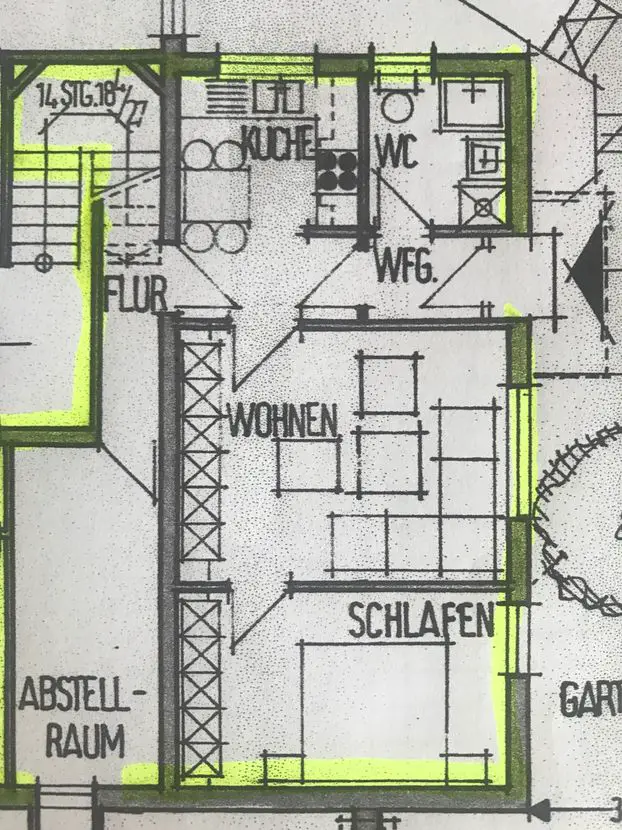 Grundriss -- Modernisierte 2,5-Zimmer-EG-Wohnung mit EBK in Ammerbuch-Poltringen 