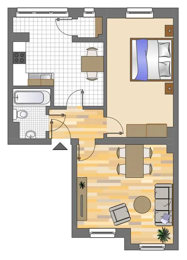 Thorner 22 1 -- 2-Zimmerwohnung im Erdgeschoss mit neuen Boden und Bad!