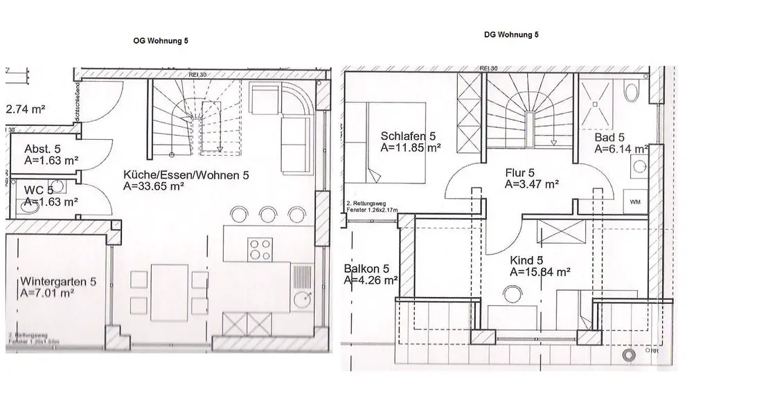 Wohnung 5 -- Moderne 3-Zimmer-Maisonette-Wohnung mit Balkon in Langenbrettach
