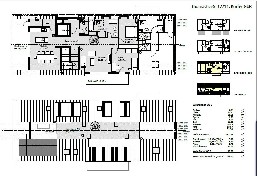 Snap_20200910_14h21m20s_001 -- Gepflegte 4-Raum-Penthouse-Wohnung mit Balkon und Einbauküche in Augsburg