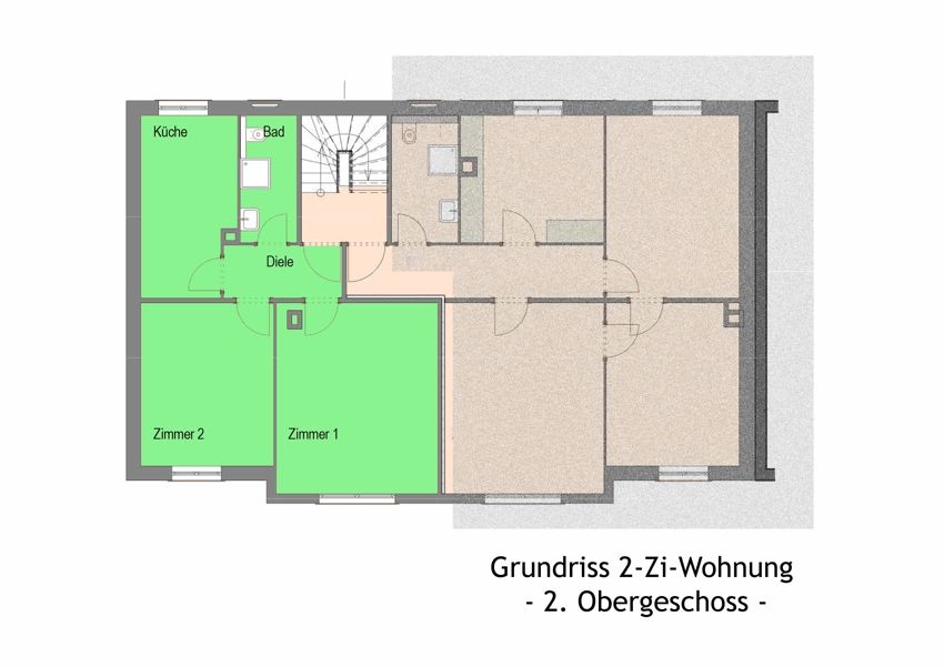 Grundriss Whg. 3+5 bunt Exposé -- Singles aufgepasst ! 2-Zimmer Wohnung im Herzen von Weil am Rhein