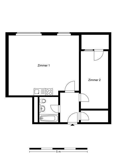 Grundriss -- WBS erforderlich- 2 Zimmer Wohnung