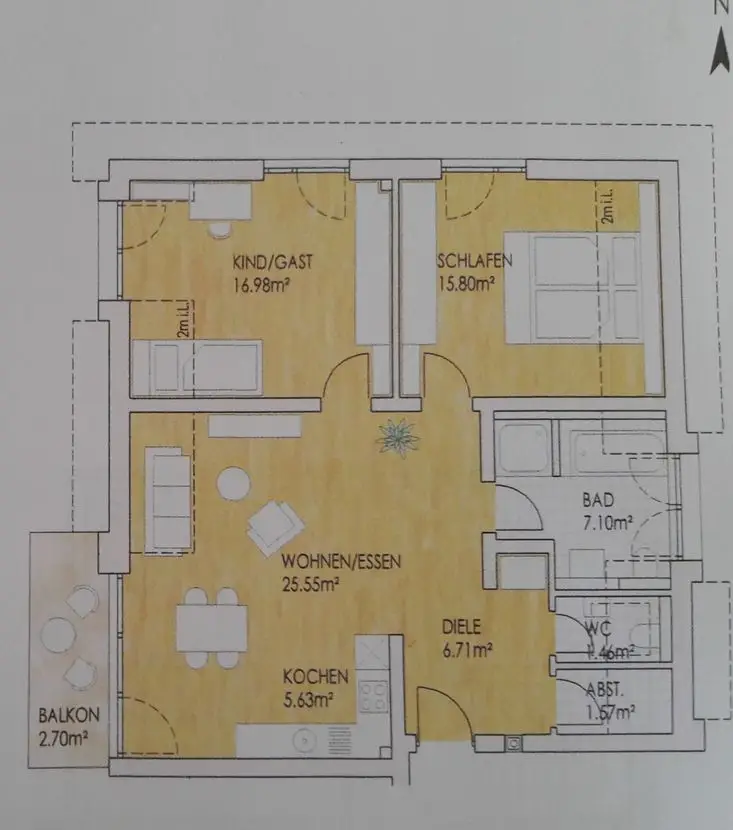 6A_Wohnraum -- Erstbezug mit EBK und Balkon: stilvolle 3-Zimmer-DG-Wohnung in Beimerstetten
