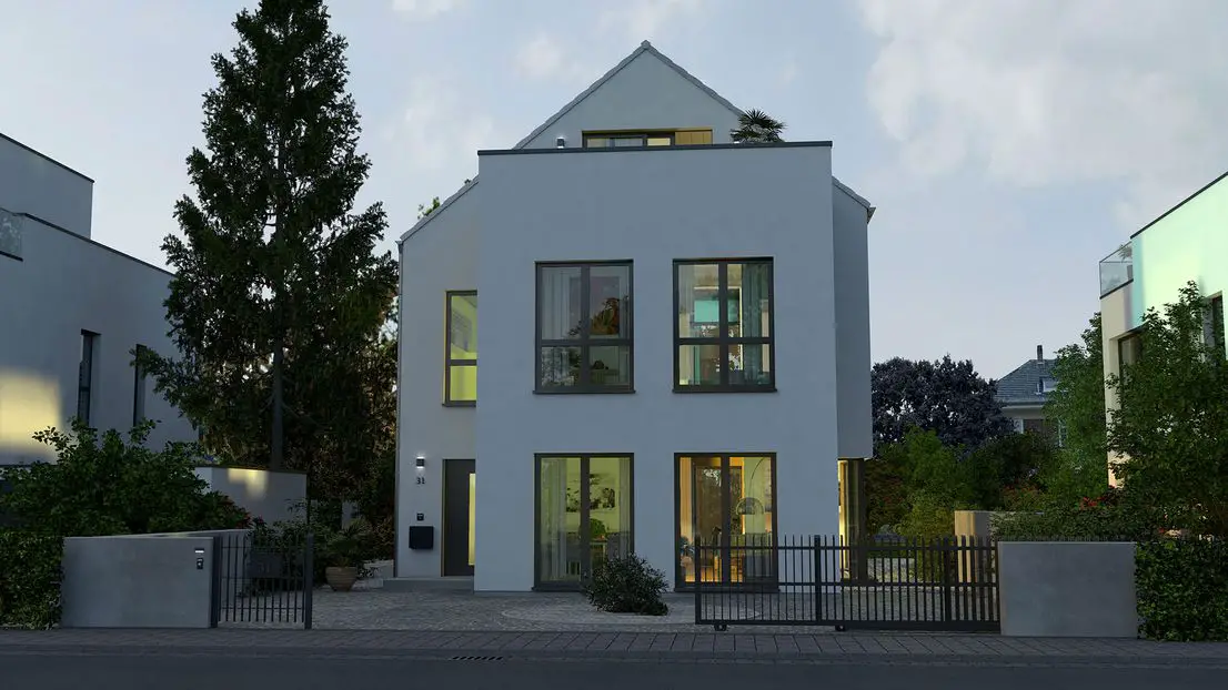 _townhouse -- Stylisches Townhouse mit Einliegerwohnung/Büro auf tollem Grundstück in ruhiger Anliegerstraße