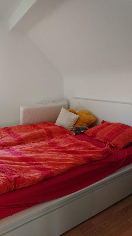 Schlafzimmer1 -- 2-Zimmer-Dachgeschosswohnung mit Einbauküche in Stuttgart-Feuerbach zur Untermiete