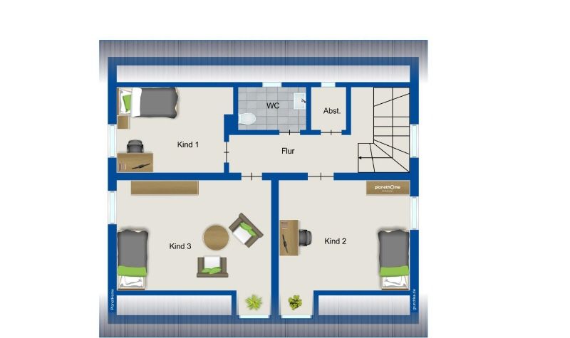 Grundriss Obergeschoss -- Einfamilienhaus mit 4,5 Zimmern und ca. 98 m² Wohnfläche in Wolfenbüttel