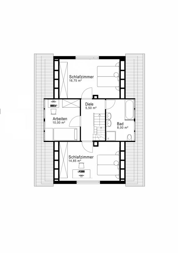 Grundriss Erster Stock -- Gemütliches freistehendes Einfamilienhaus im Hochtaunuskreis, Kronberg im Taunus