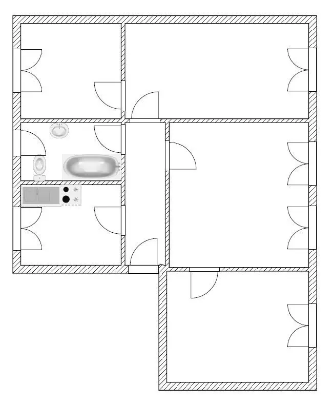Grundriss -- 4-Raum-Whg im Erdgeschoss mit modernisiertem Bad, E-Herd und Spüle sofern gewünscht