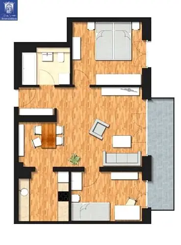 Der Grundriss der Wohnung -- Zauberhafte 3-Zimmerwohnung mit Balkon, separater Küche, moderner EBK und schickem Bad am Postplatz