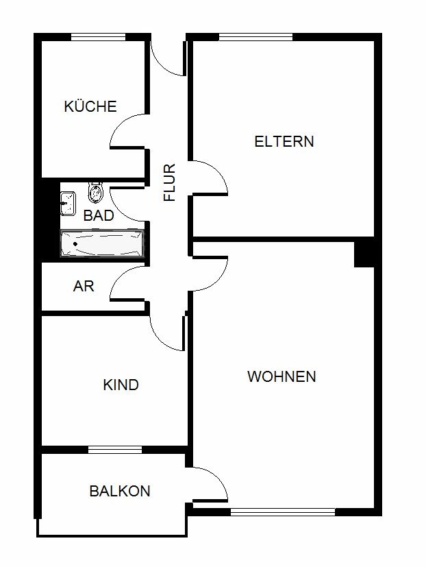2 Grundriss -- Bezugsfähige Wohnung sucht Mieter: hier können Sie ohne Kosten und Mühe direkt einziehen.