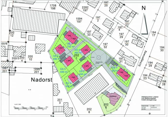 Lageplan -- Acht Baugrundstücke in Nadorst! 