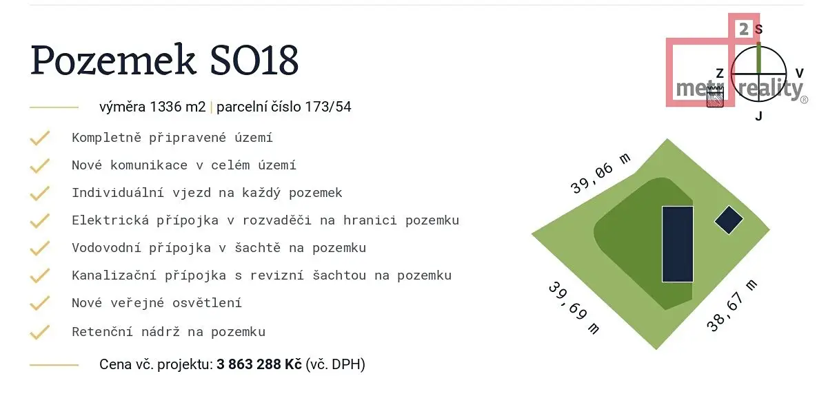 Prodej  stavebního pozemku 1 336 m², Bouzov, okres Olomouc