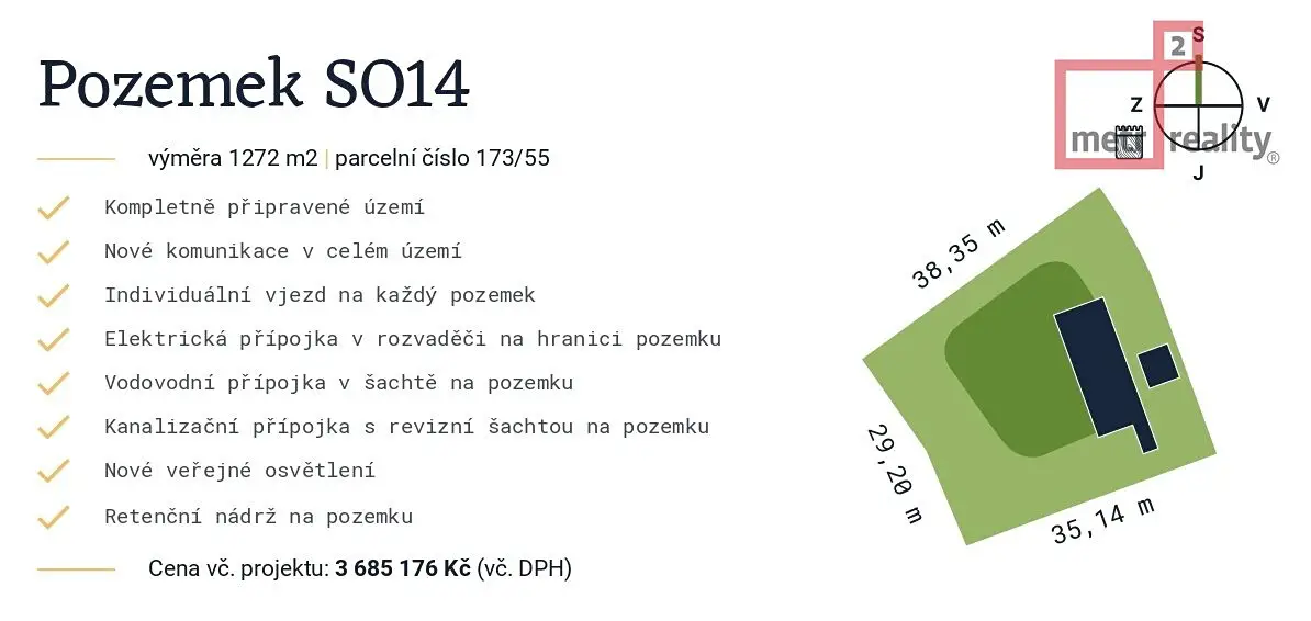 Prodej  stavebního pozemku 1 272 m², Bouzov, okres Olomouc