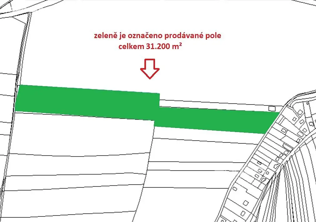 Prodej  pole 31 200 m², Černošická, Praha 5 - Lipence