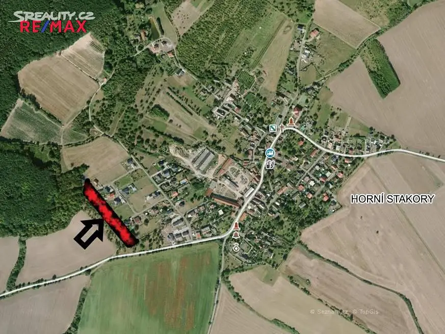 Prodej  stavebního pozemku 6 959 m², Kosmonosy - Horní Stakory, okres Mladá Boleslav