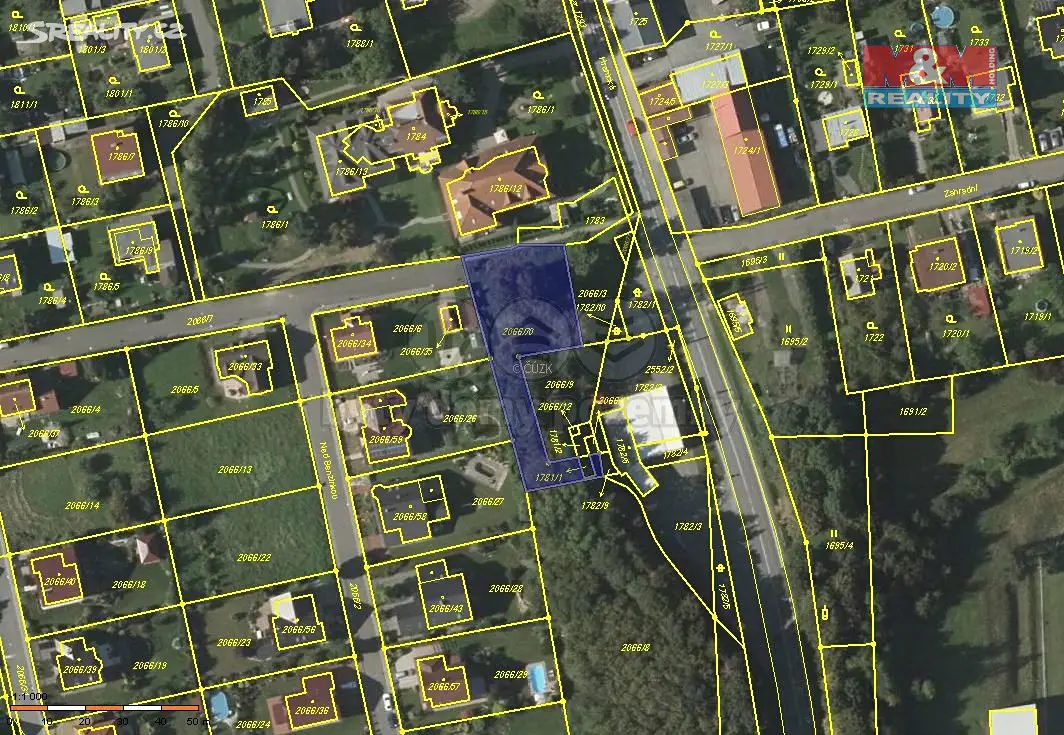 Prodej  pozemku 1 439 m², Odry, okres Nový Jičín