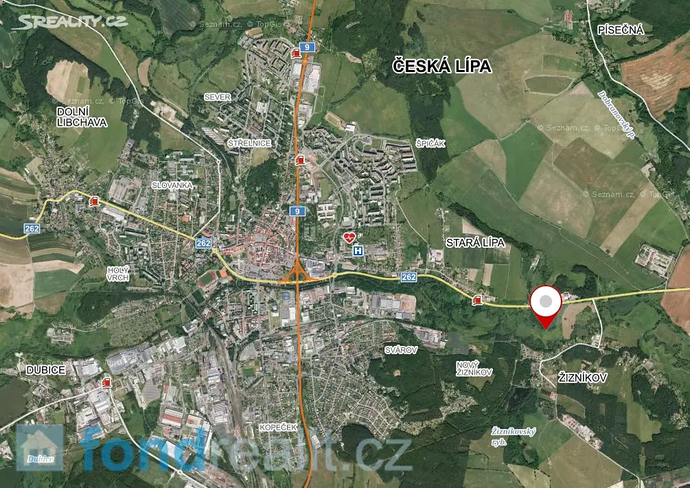 Prodej  pozemku 5 581 m², Česká Lípa, okres Česká Lípa