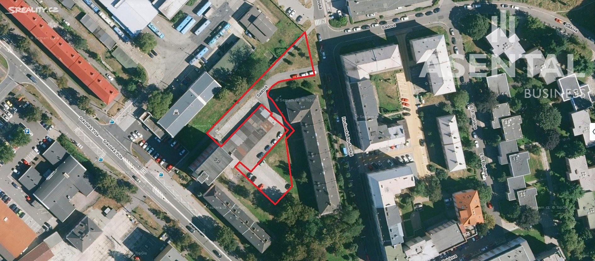 Prodej  stavebního pozemku 1 786 m², Hrušovská, Ostrava - Moravská Ostrava