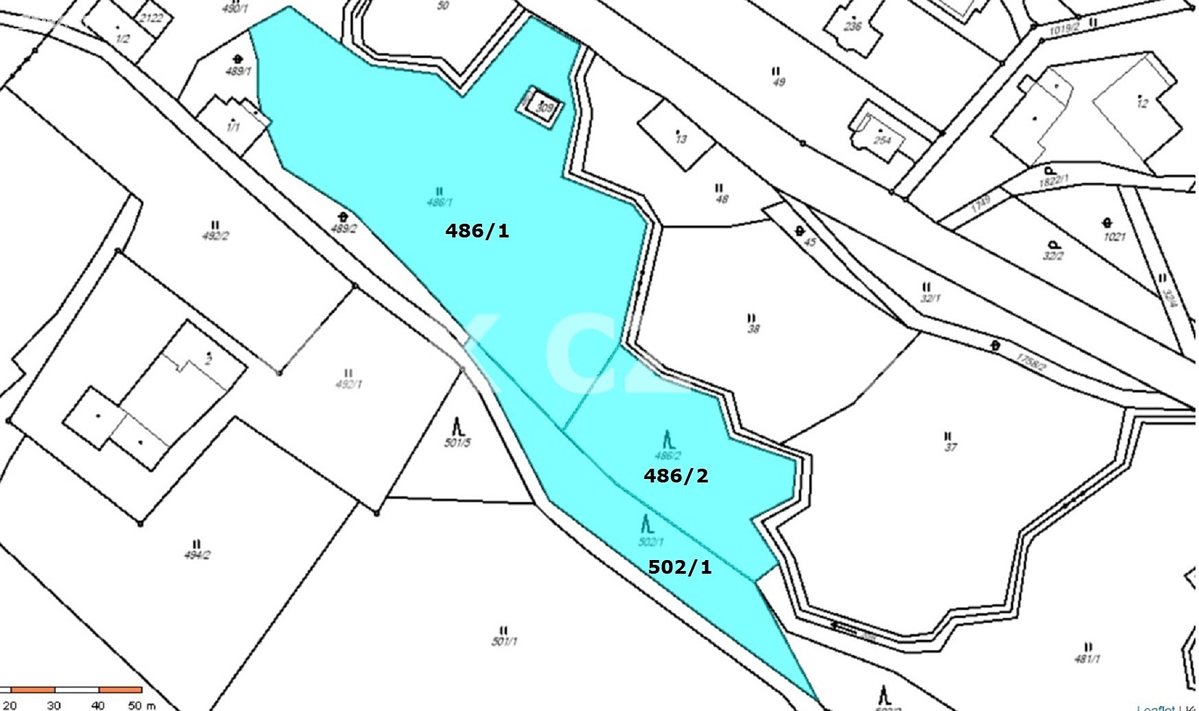 Prodej  stavebního pozemku 6 763 m², Mříčná, okres Semily
