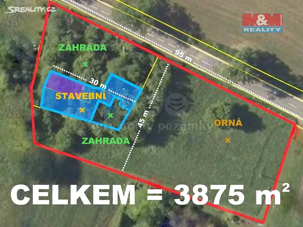 Prodej  stavebního pozemku 3 875 m², Orlovská, Ostrava - Heřmanice