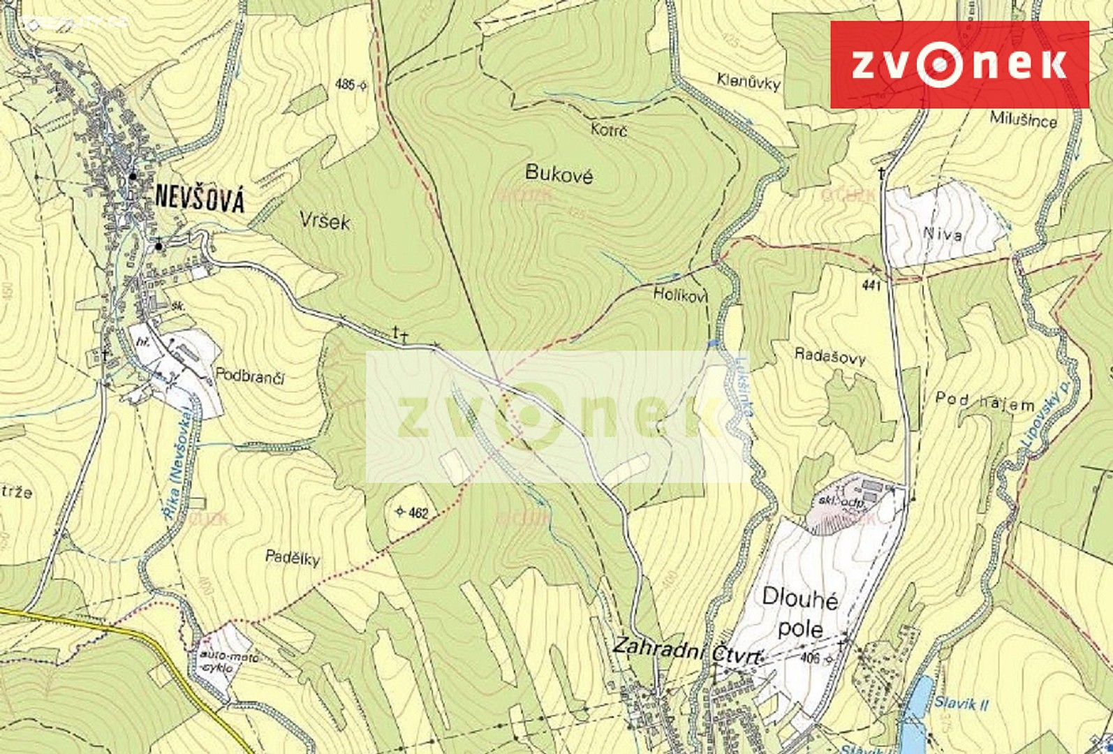 Prodej  lesa 76 779 m², Slavičín, okres Zlín