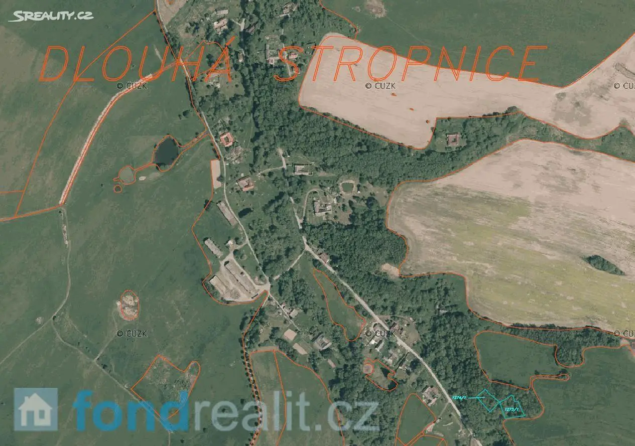 Prodej  pozemku 2 463 m², Horní Stropnice - Dlouhá Stropnice, okres České Budějovice