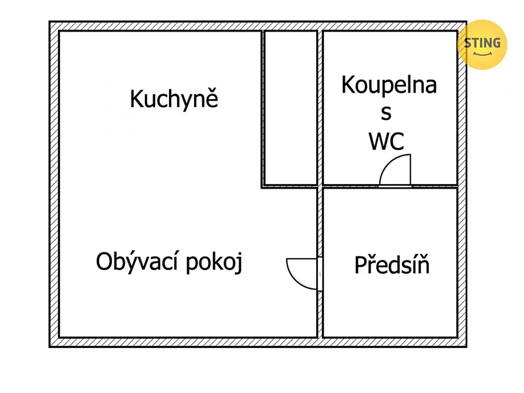 Pronájem bytu 1+kk 22 m², Plzeňská, Ostrava