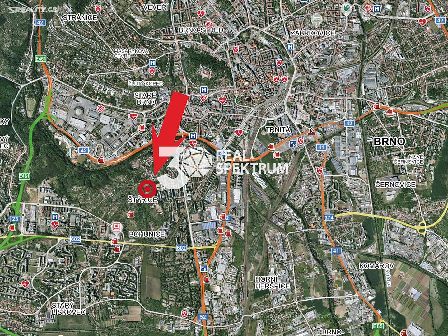 Pronájem  komerčního pozemku 27 483 m², Vinohrady, Brno - Brno-střed