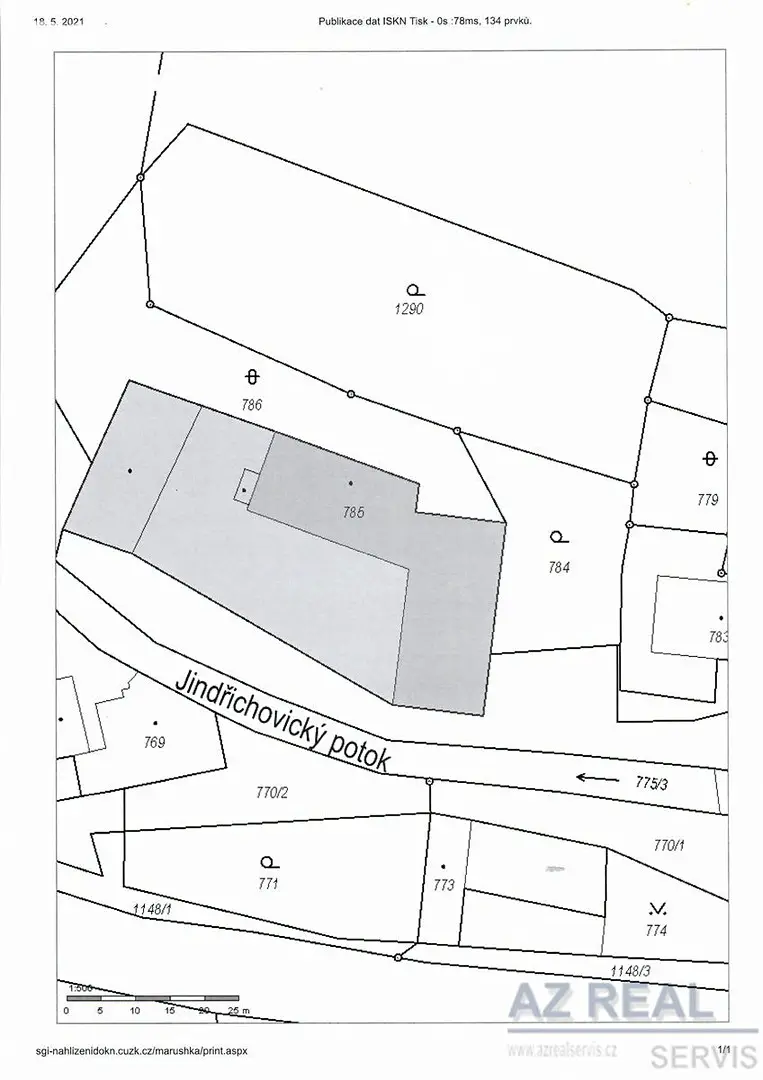 Prodej  stavebního pozemku 1 675 m², Jindřichovice pod Smrkem, okres Liberec