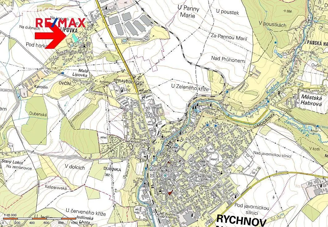 Prodej  stavebního pozemku 4 180 m², Rychnov nad Kněžnou, okres Rychnov nad Kněžnou