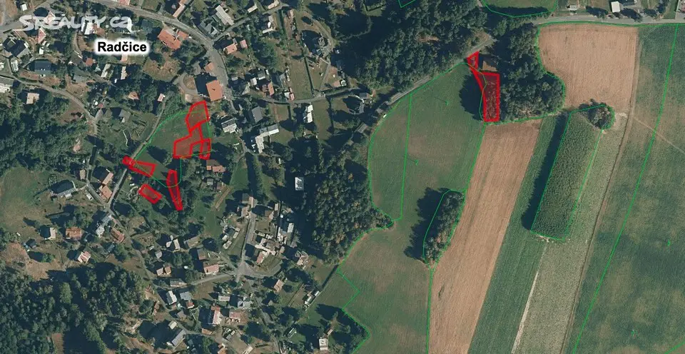 Prodej  stavebního pozemku 2 377 m², Radčice, okres Jablonec nad Nisou