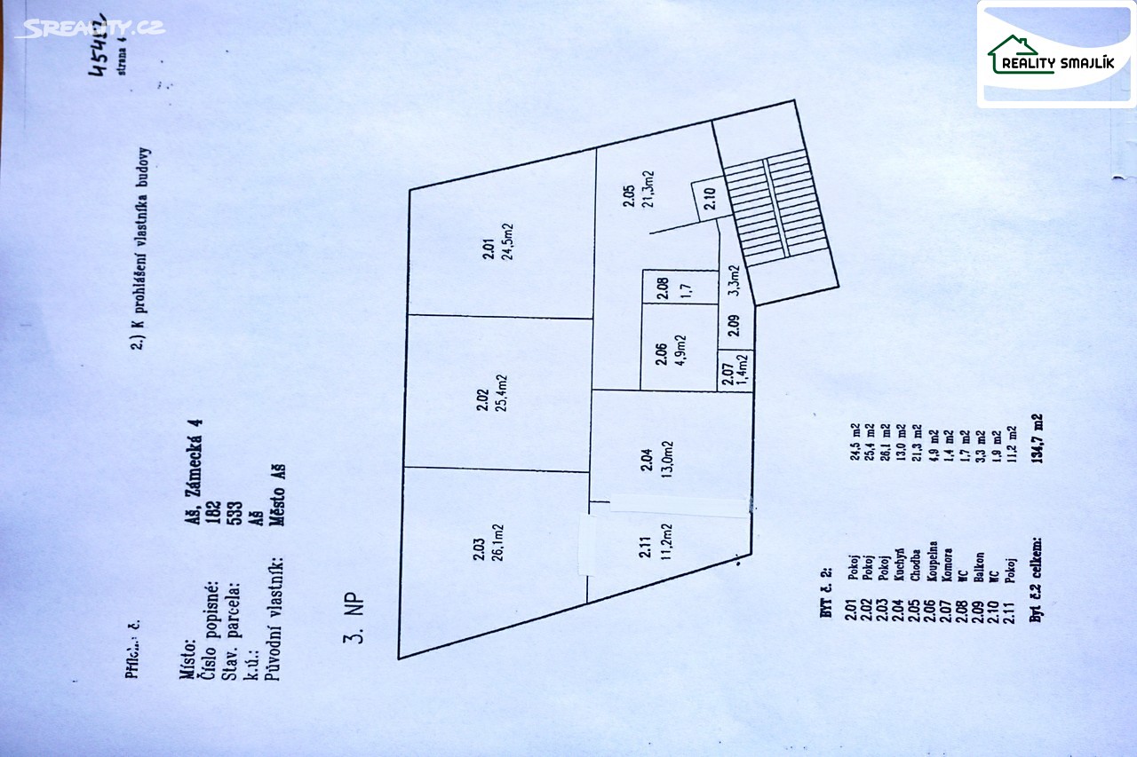 Prodej bytu 4+1 134 m², Zámecká, Aš