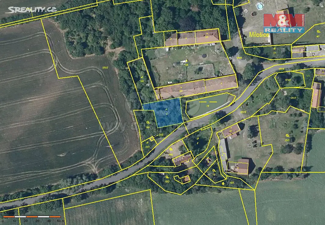 Prodej  stavebního pozemku 611 m², Měcholupy, okres Louny