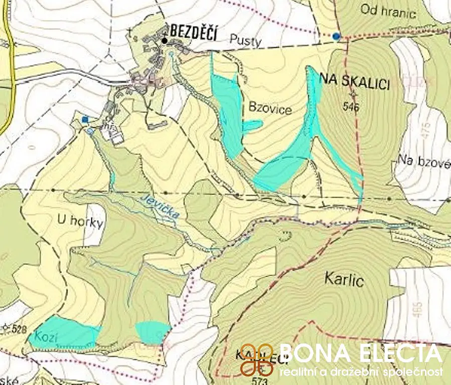 Prodej  lesa 115 038 m², Velké Opatovice - Bezděčí, okres Blansko