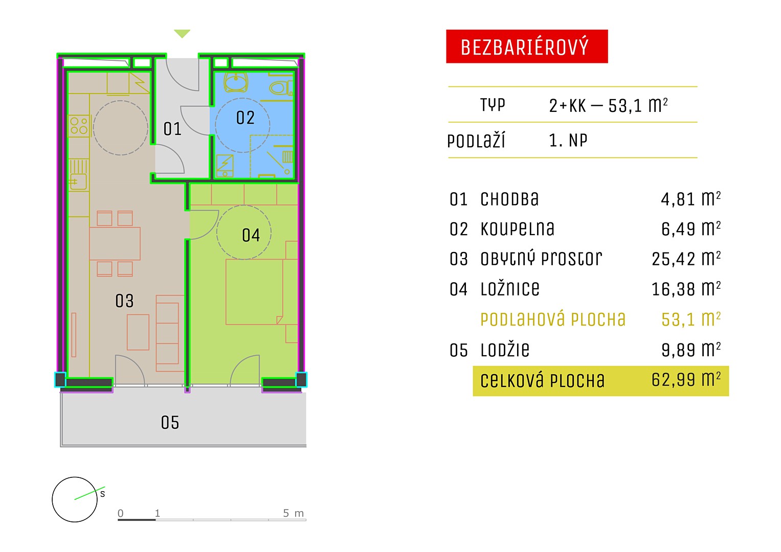 Prodej bytu 2+kk 53 m², K. Čapka, Jevíčko
