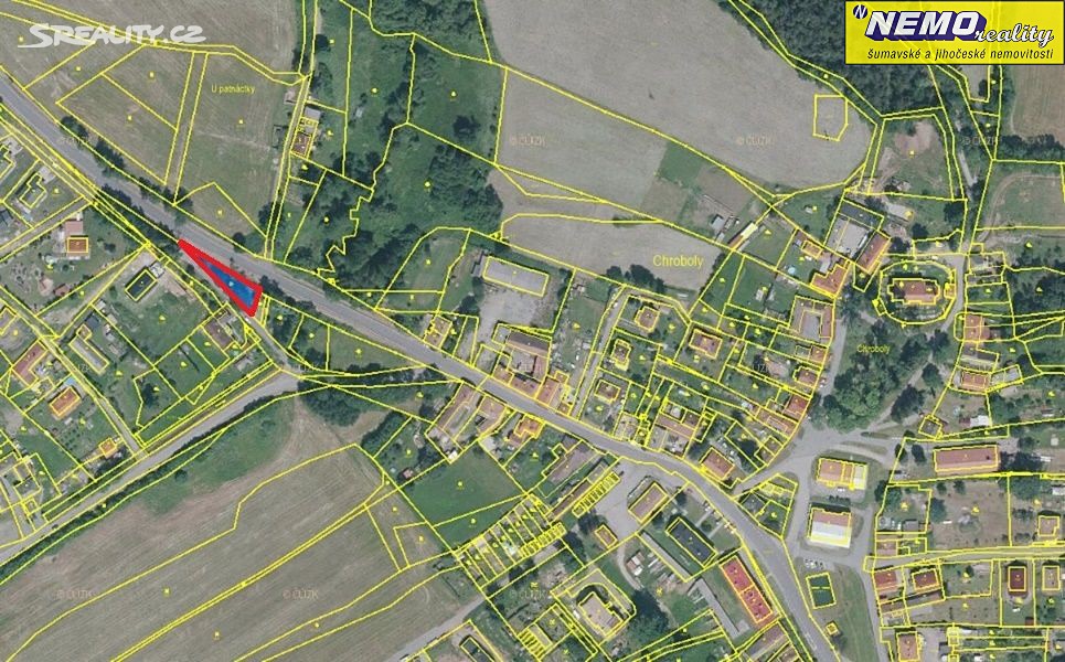Prodej  pozemku 366 m², Chroboly, okres Prachatice