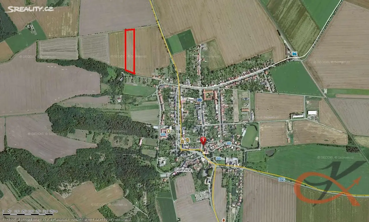 Prodej  stavebního pozemku 9 882 m², Slatinice, okres Olomouc