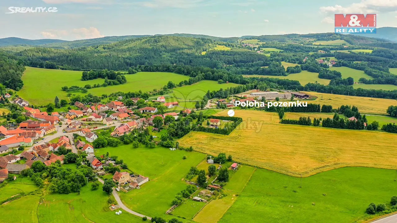 Prodej  stavebního pozemku 7 000 m², Těšovice - Běleč, okres Prachatice