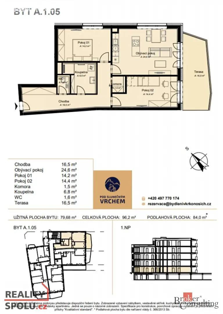 Prodej bytu 3+kk 79 m², Nádražní, Vrchlabí