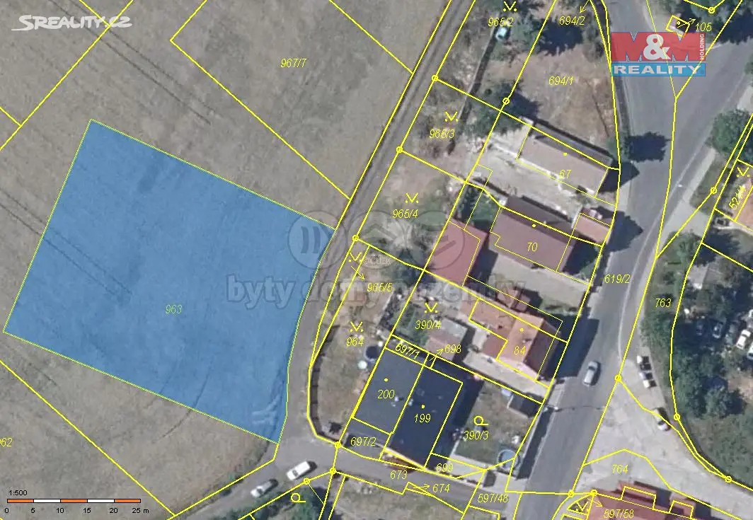 Prodej  stavebního pozemku 2 167 m², Hrušovany, okres Chomutov
