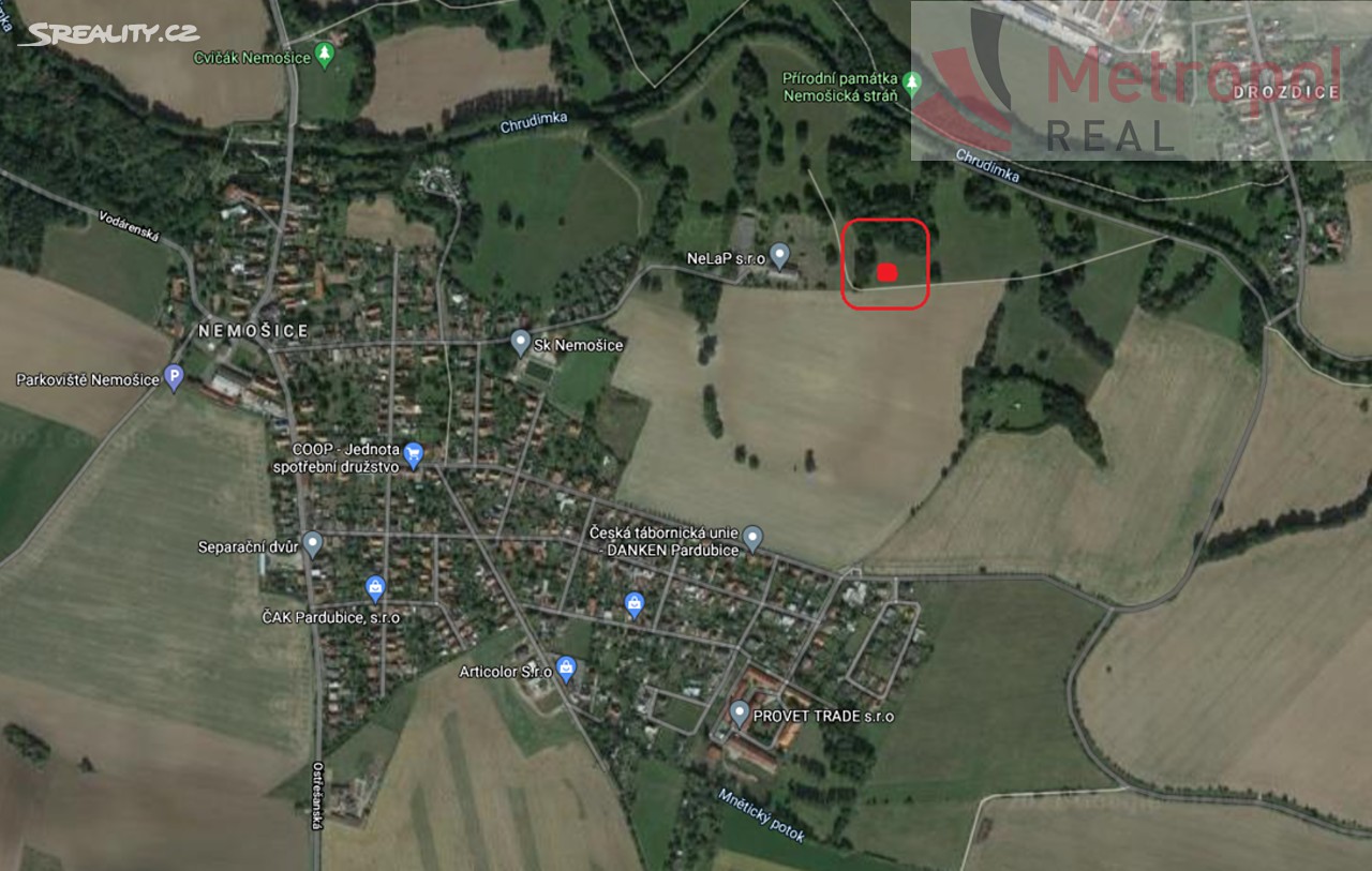 Prodej  pozemku 1 500 m², Mnětická, Pardubice - Nemošice